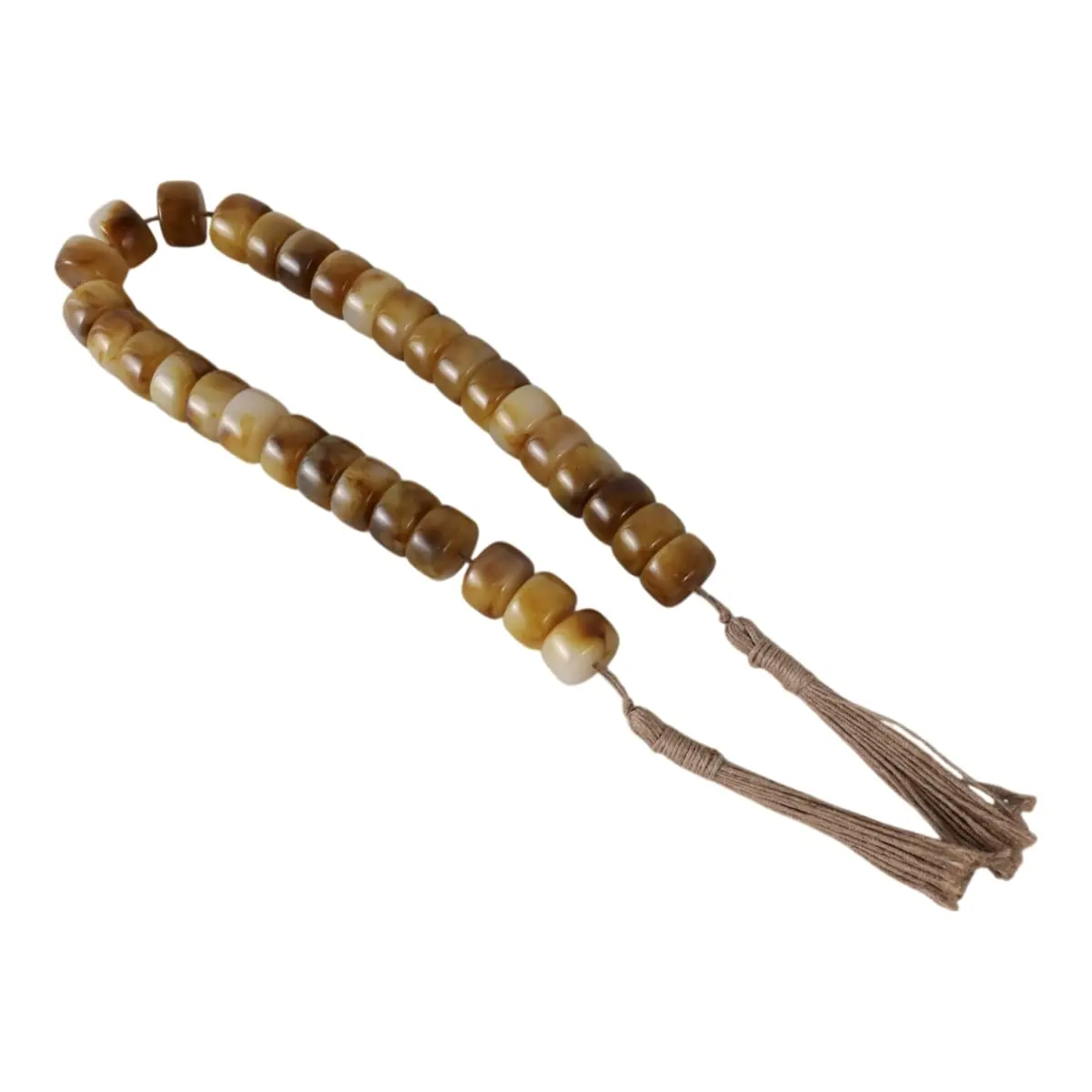 212 MAIN 38-in Cylinder Resin Beaded Garland with 1-in Brown Modern Hangable Ornaments, Indoor Wall Decor Home Supply, Hanging