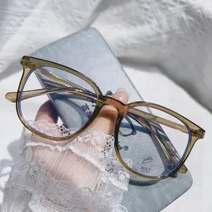 Anti-blue light glasses for women, finished anti-radiation protective eyeglasses, plain lens glasses frame for men vintage fashion cat eye new full color eyewear accessory leopard print balanced style outfit presbyopic turbo flex angular travel fall lazy