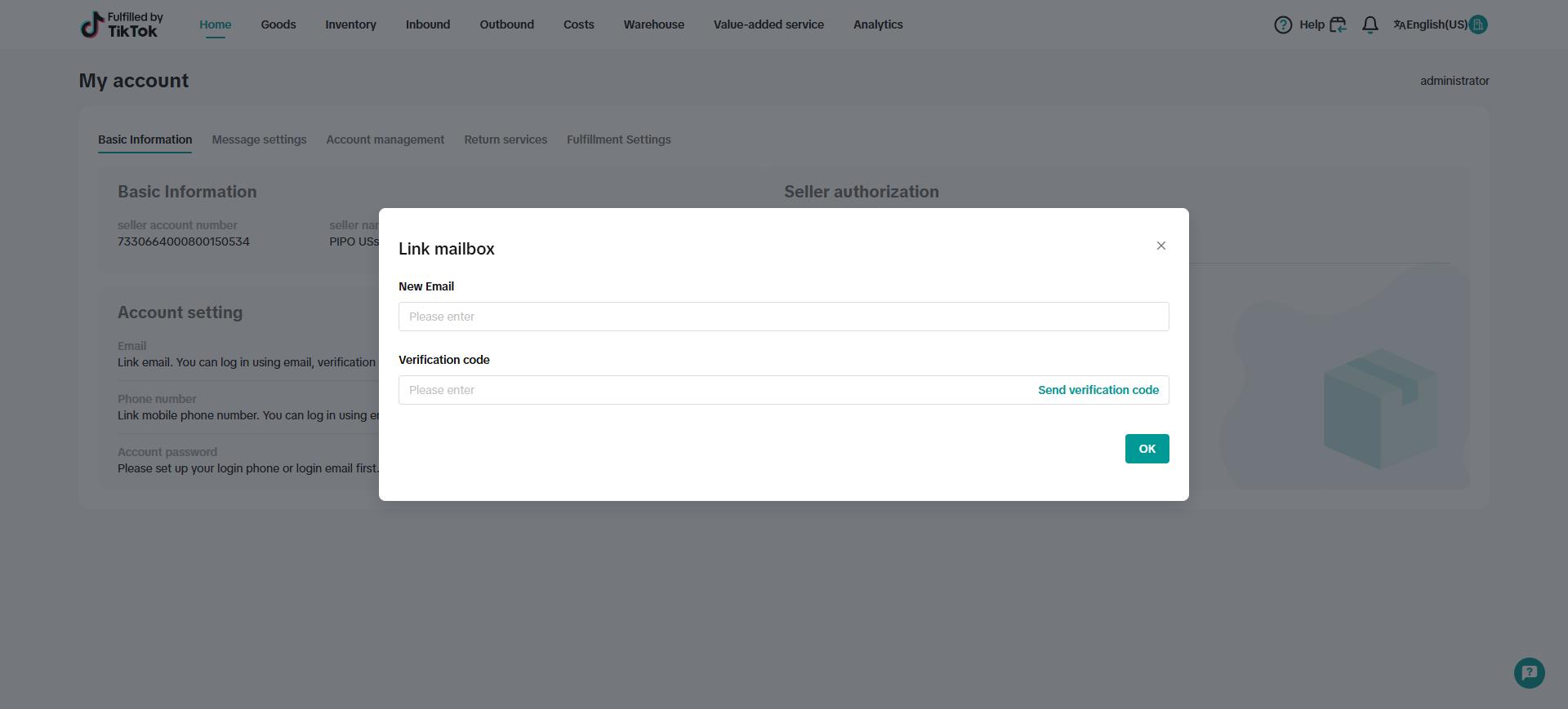 Click 'Link' in the 'Email' section to connect your email to the FBT ...
