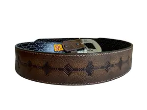 Red Dirt Hat Company Aztec Burnished Brown Leather Belt