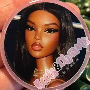 Pretty Barb Glitter Badge Reel