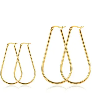 Geometric Earrings Titanium Steel Earrings for Men Women, Huggie Loop Hypoallergenic Cartilage Piercing Earrings Set