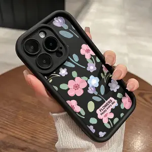 Petals of Paradise Pattern TPU Phone Case for iPhone 16 15 14 Pro Max 13 12 11 XR XS Plus Shockproof Full Camera Protection Durable Slim Silicone Cover Cellphone Protective