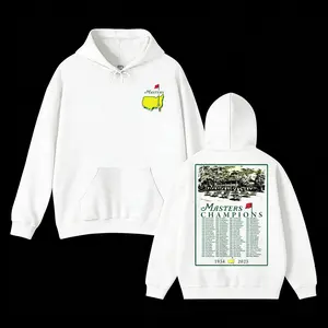 The Masters Champions 1934-2025 Hoodie, AugustaNational Golf Tournament Pullover, Vintage Golf ChampionList Graphic, Cotton Streetwear Casual Top