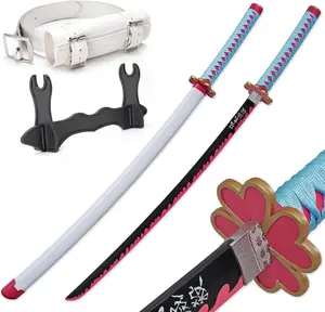 Kinstore 41" Mitsuri Kanroji Plastic Katana Samurai Sword Demon a Slayer Cosplay Plastic Sword for Costume Replica