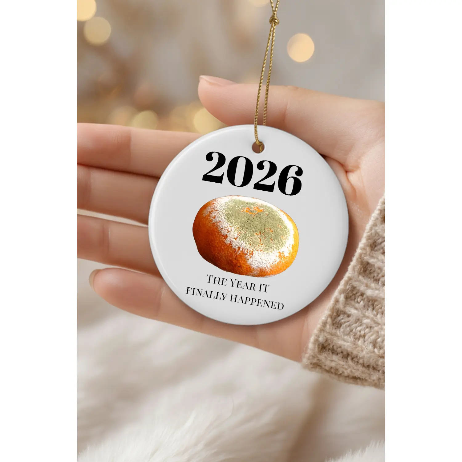 Funny Political Christmas Ornament 2026 | Collectible Political Humor Ornament | Ceramic White Elephant Gift | Limited Edition Holiday Keepsake
