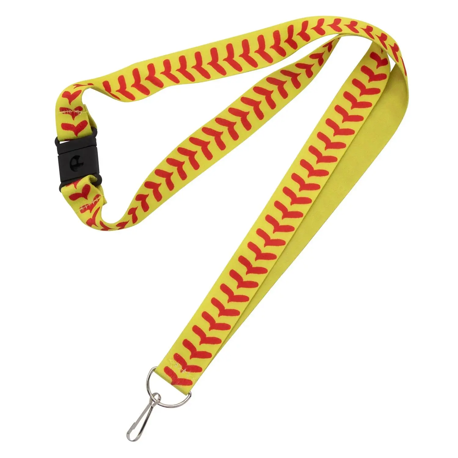34" Softball Pattern Polyester Breakaway Lanyards - 12 Pc.