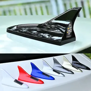 Car Solar Energy Shark Fin Antenna LED Warning Tail Lights Auto Roof Decorative Anti-Tailing Flash Strobe Light Car Accessories