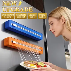 Magnetic Foil Cutter Dispenser, Refrigerator Magnetic Design, Strong Suction, Precise Cutting Blade, Food Grade Material, Kitchen Storage Solution, Food Wrap