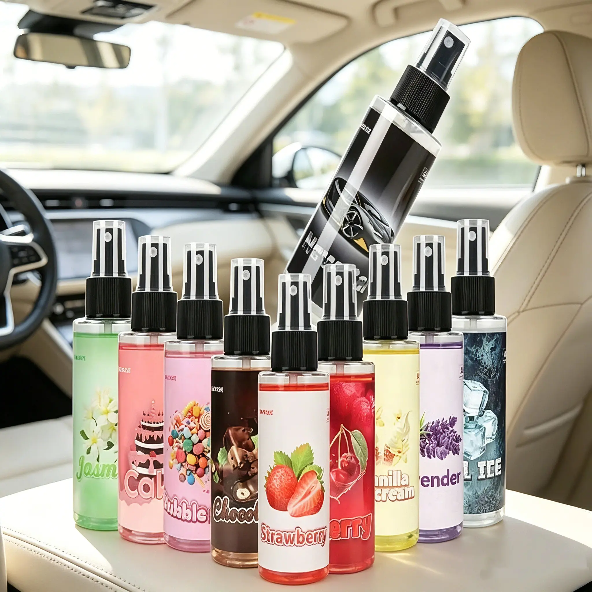 New Car Scent Spray Air Freshener, Multi Fragrance Long Lasting Odor Eliminator for Car & Home