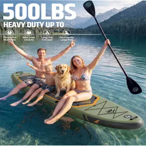 12'×36" Inflatable Stand Up Paddle Board, 500LBS Extra Wide Capacity, Premium SUP with Kayak Seat for Advanced Paddlers, Fishing, Yoga & Kayaking, Non-Slip Stable Deck, Complete Accessories Kit with Backpack