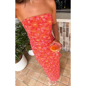 Imogen Orange Floral Print Maxi Dress