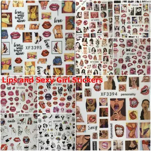 Nail Art Stickers, Lips and Girl-Themed Designs for Nail Decoration Nail Art Stickers, Lips and Girl-Themed Designs for Nail Decoration