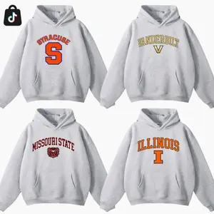 [SALE OFF 50%] Vintage College Basic Logo All Football Teams Hoodie Sport Grey, Custom Your Team  YA9