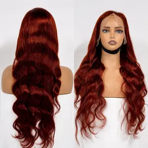 250% Density Reddish Brown Body Wave 13x4 Lace Front Human Hair Wig | #33 Auburn Thick Wig 22”-28”