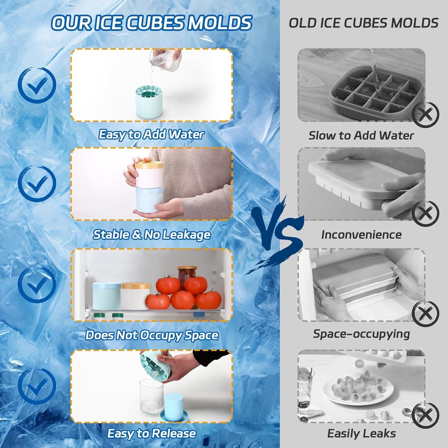 Quick Freezing Silicone Ice Cube Mold, Flexible Reusable Ice Tray for Iced Coffee, Juice, Cold Drinks and Daily Home Beverage Use