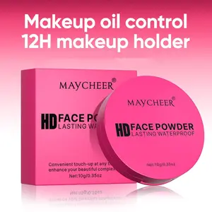 1pc Facial Oil Control Matte Powder Compact, Natural Long-Lasting Concealer, Waterproof Sweatproof Non-Cakey Finish, Summer Essential Makeup