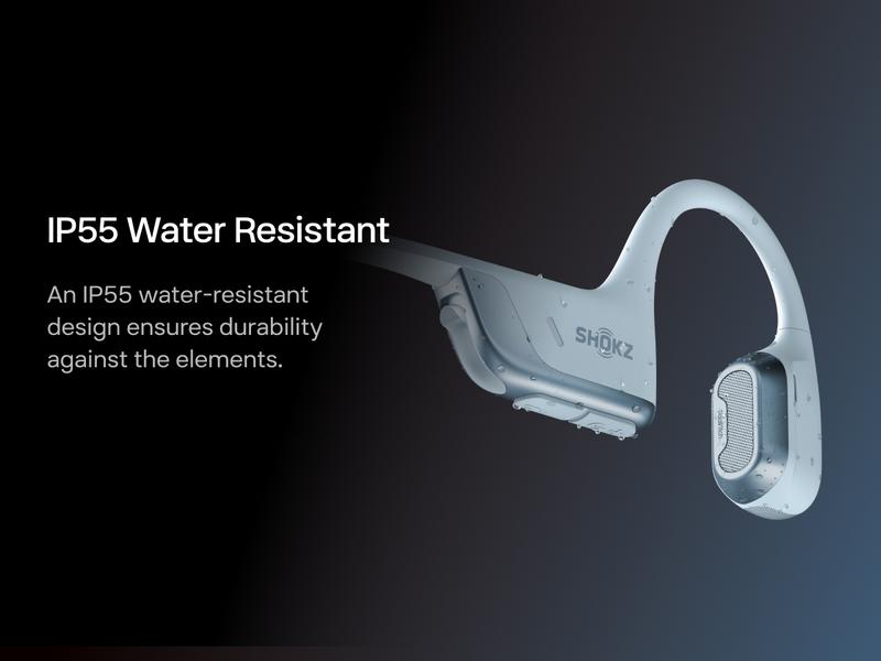 SHOKZ OpenRun Pro 2 - Open-Ear, Bone Conduction Sport Headphones - Sweat Resistant, Workout Headphones with Deep Bass and Smart Mic