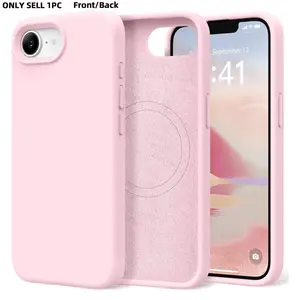 Magnetic for iPhone 17E 16E Case, Compatible with MagSafe, [Soft Anti-Scratch Microfiber Lining] Slim Silicone Shockproof Protective Phone Case for iPhone 16E 17E 6.1" Cover