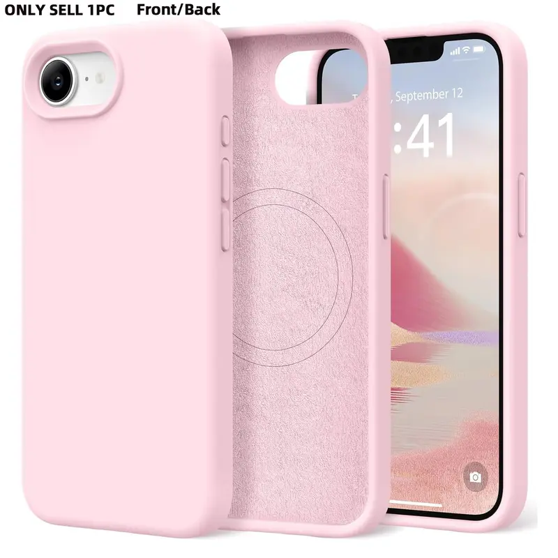 Magnetic for iPhone 17E 16E Case, Compatible with MagSafe, [Soft Anti-Scratch Microfiber Lining] Slim Silicone Shockproof Protective Phone Case for iPhone 16E 17E 6.1" Cover Casing Phone Protector Shockproof Smartphone Cover