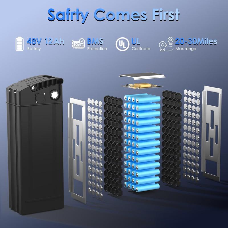 Electric Bike 750Watt Motor, 22MPH 30+ Miles PAS Range Bikes, Folding Ebike 14" Adults Electric Bicycles, 48V12 Removable Battery,  Men's and Women's Adult E-bike,UL 2849 Certified