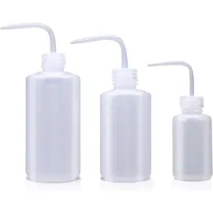 Wash bottle, 3 Pack LDPE Squeeze Bottles, Safe Plastic Low Density Polyethylene Watering Bottle Tattoo Wash Bottle with Narrow Mouth, for Chemistry, Industry, Lab & Gardening, 500, 250,150ml
