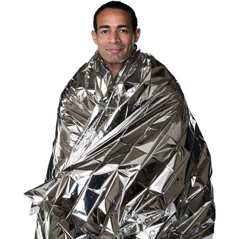 Emergency Blankets High Silver Reflective Foil Sheet Heat Foil Protection Rescue Camping Blanket Hiking Space and Garden Greenhouse Covering Plant Growth Sheet
