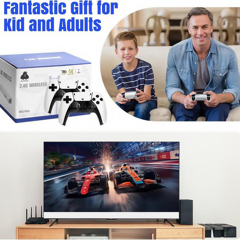 20000+ Games Wireless Retro Game Stick, Vintage Game Stick HD Output System, 2.4G Wireless Controllers, 64G TF Card for All Ages - Console