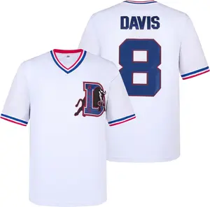 Bull Durham Jerseys,Crash Davis 8 Ebby Calvin LaLoosh 37 Baseball Shirt for Men White