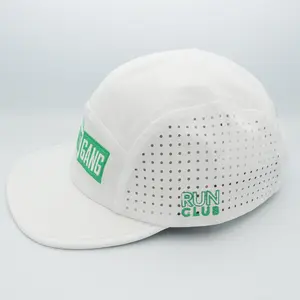 Latino Gang RUN CLUB 1 Cap - Lightweight Breathable White with Bold Green Embroidery for Workouts City Runs & Casual Wear