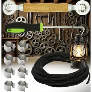 Window Screen Replacement Kit with Roller Tool, 32ft Retainer Spline & Removal Hook - Includes 8 Installation Clips for Sliding Doors and Patio Screens - Durable Bearing System for Smooth Installation