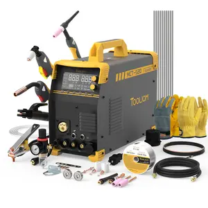 [fathersdaygift] TOOLIOM MCT-520 6-in-1 Welder & Plasma Cutter Combo - 200A MIG/TIG/Stick & 50A CUT, Spool Gun Ready for Aluminum, 110/220V Welding Machine Kit with Flux Wire, E6013 Rods & Gloves