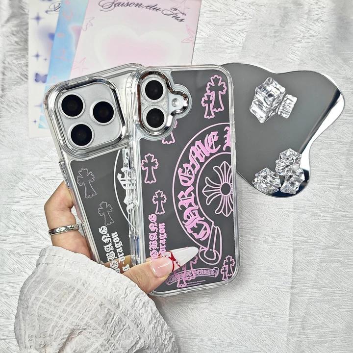 Premium Mirrored Gradient Laser-Etched Cross-Pattern Phone Case Compatible with iPhone 17/16/15/14/13 Pro Max and Air; Shock-Resistant, Designed for Photography; Birthday Gift Protective Case