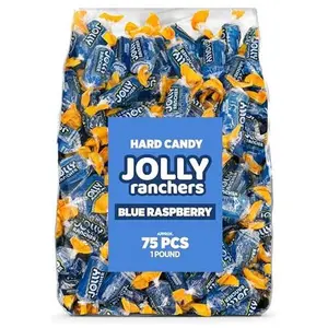 Blue Raspberry Jolly Ranchers Hard Candy – Original Flavor – 1 LB Bulk Bag (Approx. 75 Pieces) – Individually Wrapped Tart & Sweet Treats for Baby Showers, Back to School, Birthdays & Gift Bags