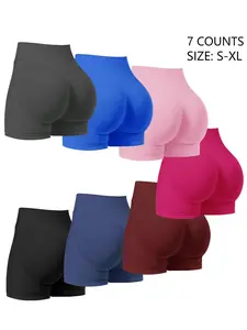 Women's Solid Color Seamless Shapewear Shorts, Tummy Control Butt Lifting Shapewear Bottoms, Ladies Shapewear for All Seasons, Workout Butt Lifting Shapewear Shorts, Seamless Cycling Trunks