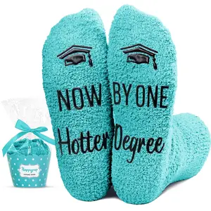 HAPPYPOP Funny Graduation Gifts for Her - Fuzzy Graduation Socks for Women, High School College Masters 8Th Grade Presents for Classmates  SwimWeek  summervibes