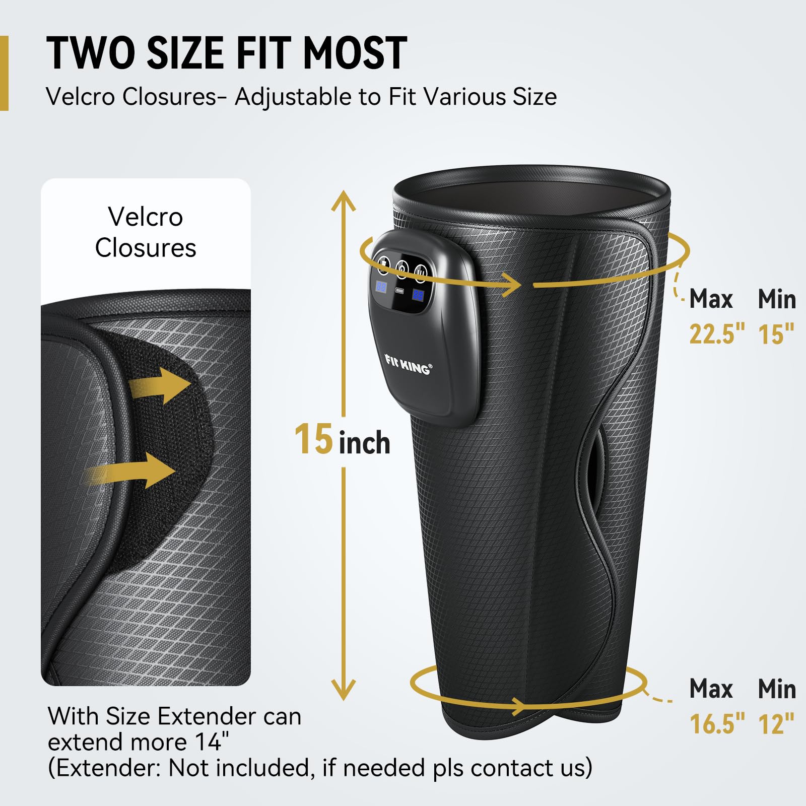 【FIT KING】Air Compression Cordless Calf Massager, 3 Modes & Intensities, Rechargeable Leg Massager Comfort Massaging Device Relaxation Tool mothersday gift summerwins