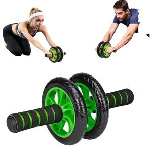 Dual-Wheel Ab Roller - Core Strength & Muscle Training Device, Durable ABS Material, Ideal for Home Fitness Enthusiasts