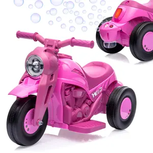 【GARVEE】Electric 3-Wheel Motorcycle with Bubble Function for Young Riders - Available in Pink, Red, Beige, and Green - Safe and Fun Ride-On Toy
