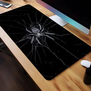 Spider Web Pattern Mouse Pad, Rectangle Gaming Mouse Pad, Non-Slip Rubber Base Stitched Edge Mouse Pad for Home Office Game Room, Desktop Accessory