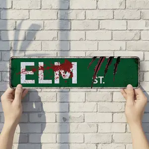 Elm Street - Vintage Style Street Sign - Aluminum Wall Art & Room Decor for Garage Bar Bedroom Farmhouse Home - 16" x 4" Rust Free Metal Poster