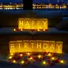 Marquee Letter Glow Sign Decorative Lights - Happy Birthday Luminary Bags with 24 LED Tea Lights, 2000 Rose Petals, Outdoor Party Lighting, Soft LED Decor for Children’s Day Parties, Home Essentials Gift  #Sohochic#homeessentials
