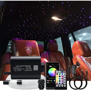 16W RGBW Fiber Optic Star Ceiling Lights Kit  APP Control+Music Mode  Home Use Fibre Optical Light Kit, Fiber  300 count 0.75mm 6.5ft/2m with 28key Remote