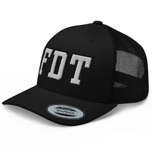 RIVEMUG NX FDT Hat Embroidered Trucker Hat  Curved Bill Mid Crown Snapback 8647 - Cap