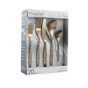 20-Piece Matte Rose Gold Stainless Steel Flatware Set (Service for 4)