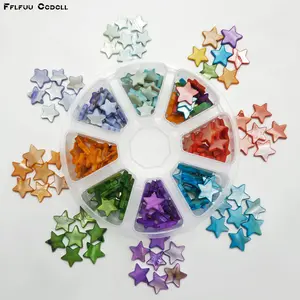 108pcs Iridescent Star Acrylic Shell Bead Set - Handmade Jewelry Making Supplies for Festival DIY Gifts / Bracelet & Necklace Design / Bag Charm & Keychain Crafting