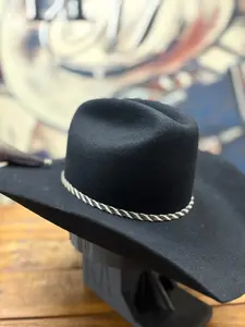 Hat Band - Horsehair with Tassels 3/8 - Black/White