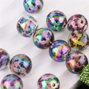 16mm fancy beads, 20pcs in a set of mixed colors, unique color combinations, perfect for making pens, key chains and jewelry fancy  beads bead craft