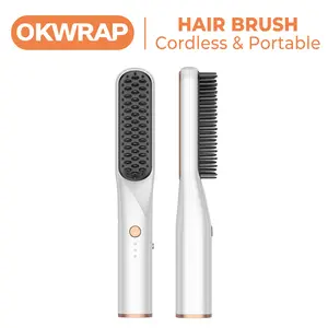 OKWRAP Straight Brush - Cordless & Portable Hair Brush for Your Needs Straightener Comb Straighten Iron