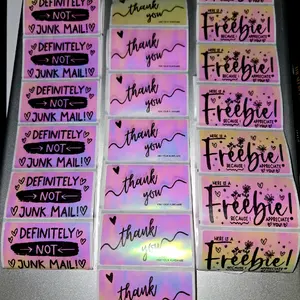Holographic Business Stickers | Definitely Not Junk Mail | Thank You | Freebies Stickers | Small Biz Packaging Labels